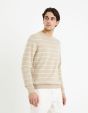 Pull col rond 100% coton - beige