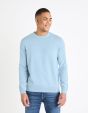 Pull col rond 100% coton - bleu clair