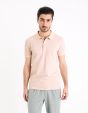 Polo piqué slim - rose clair