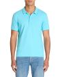 Polo piqué slim en coton stretch - turquoise