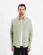 Chemise regular 100% lin - vert sauge