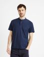 Polo col mao 100% coton - marine