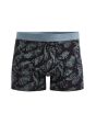 Boxer coton stretch motifs tropiques - noir