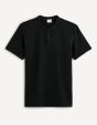 Polo col mao 100% coton - noir