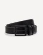 Ceinture  en cuir safiano- noir