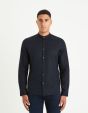Chemise regular en lin et coton - marine