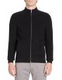 Cardigan col montant en coton - noir