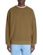 Sweat oversize col rond 100% coton - marron
