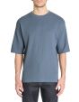T-shirt oversize col rond 100% coton - bleu