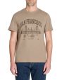 T-shirt straight col rond 100% coton - taupe
