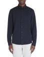 Chemise regular casual en coton mélangé - marine