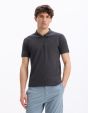 Polo slim coton mélangé - anthracite