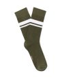 Chaussettes tige haute sport 100% coton stretch - kaki