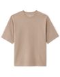 T-shirt oversize col rond 100% coton stretch - taupe