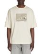 T-shirt oversize col rond 100% coton - blanc