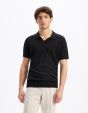 Polo slim en maille 100% coton - noir