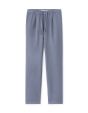 Pantalon straight texturé canvas 100% coton - bleu moyen
