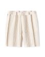 Bermuda rayé coton mélangé - écru