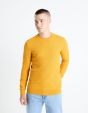 Pull col rond 100% coton - jaune