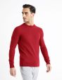 Pull col rond 100% coton - bordeaux