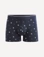 Boxer coton stretch imprimé - marine