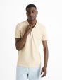 Polo piqué en coton elasthanne - beige