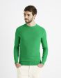 Pull col rond 100% coton - vert