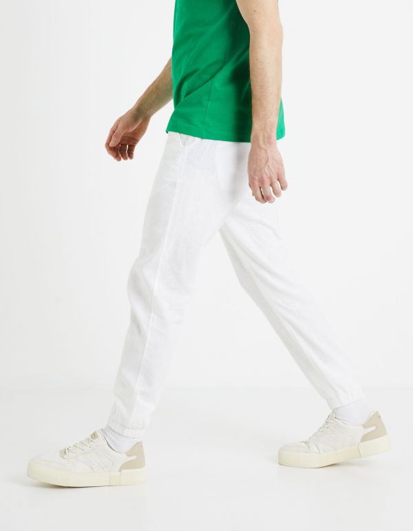 Pantalon en lin et coton - blanc