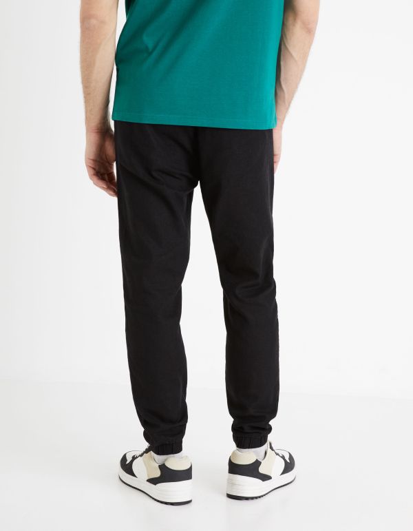 Pantalon en lin et coton - noir