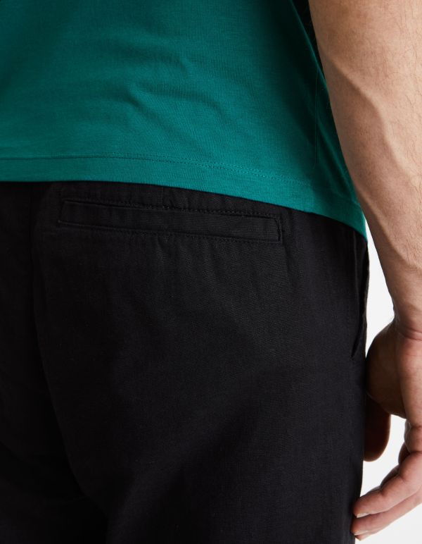 Pantalon en lin et coton - noir