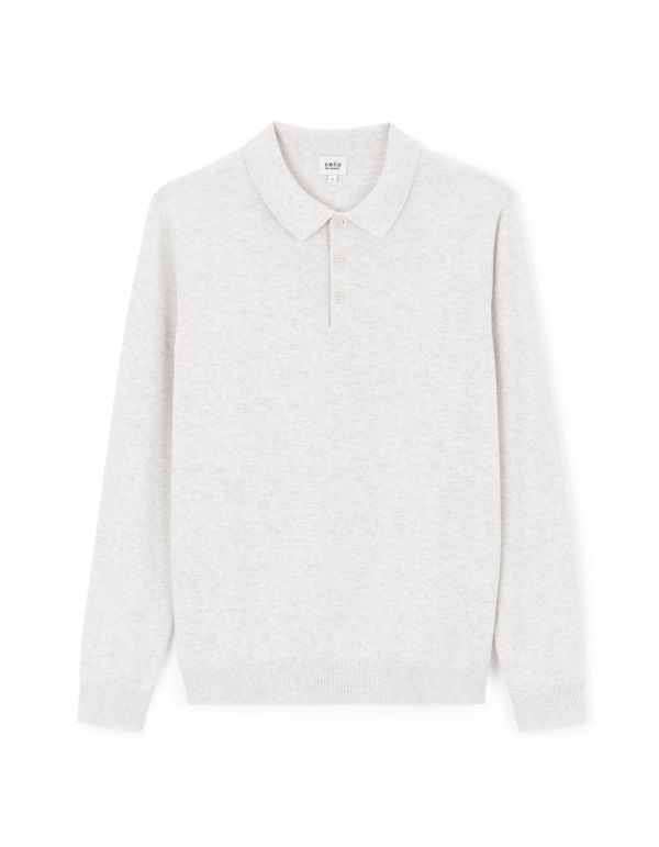 Polo regular en jersey de coton - écru