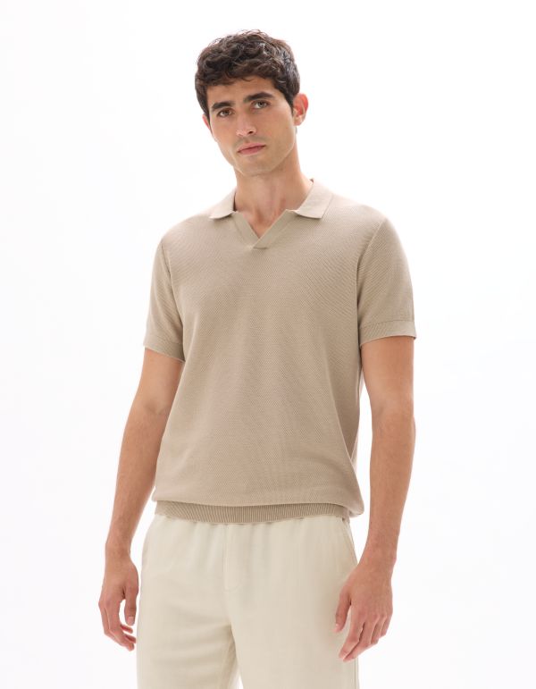 Polo piqué regular 100% Coton tricot - beige