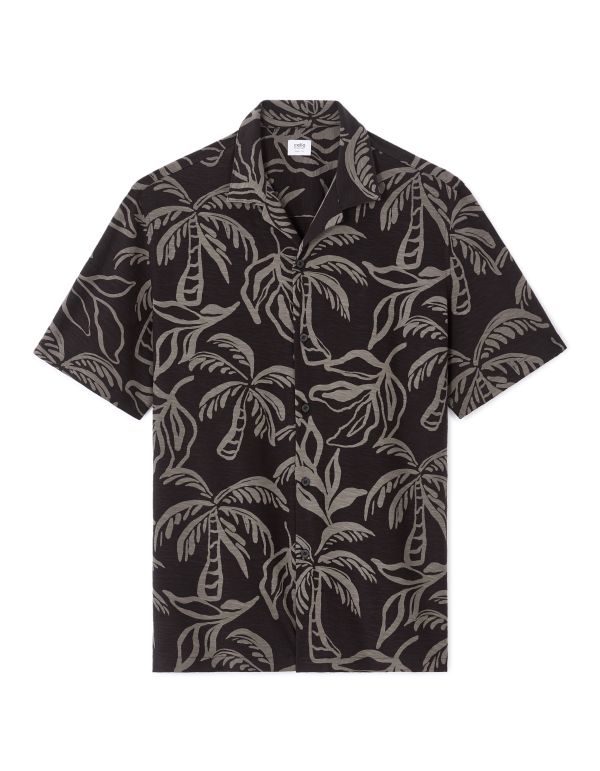 Chemisette regular imprimé palmier - noir