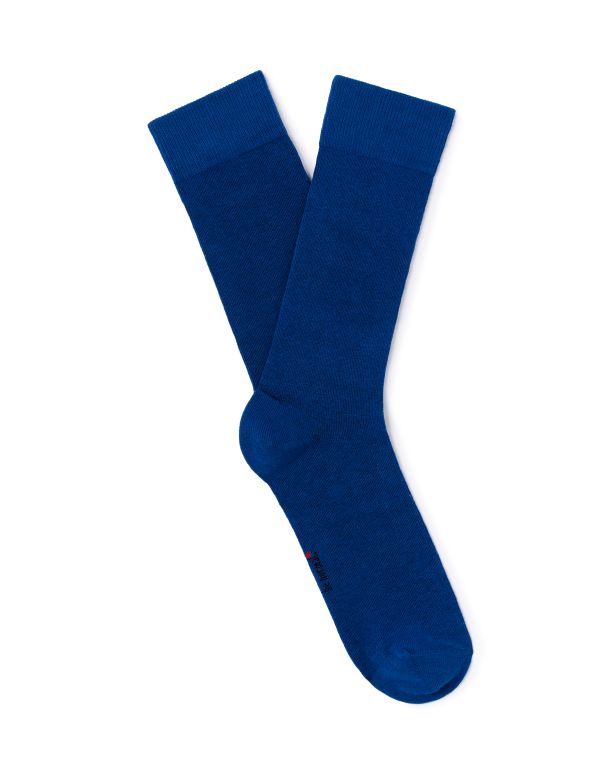 Chaussettes hautes sport en coton stretch - bleu