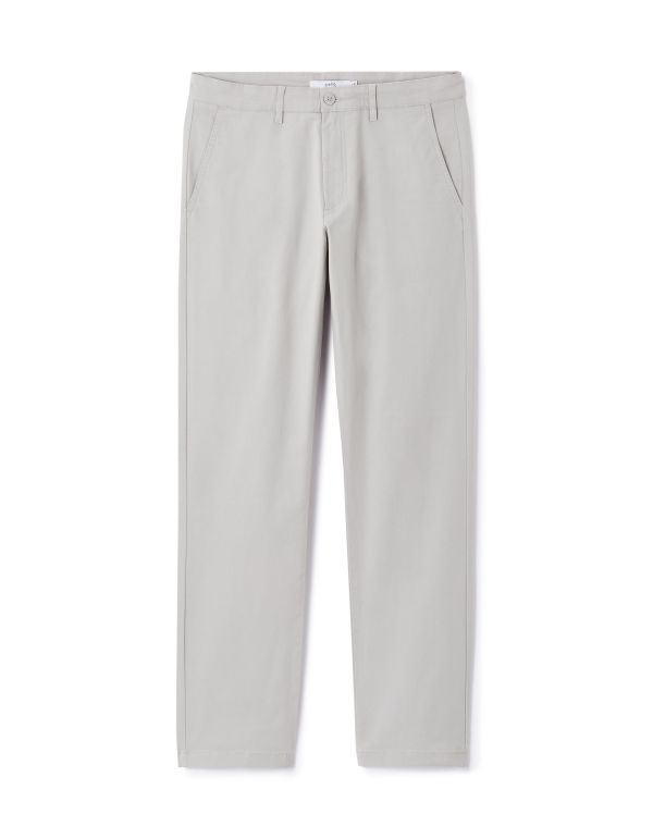 Pantalon chino straight coton stretch - gris
