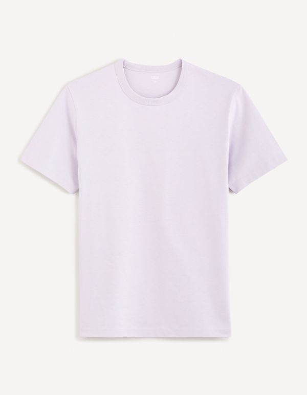 T-shirt boxy 100% coton - parme