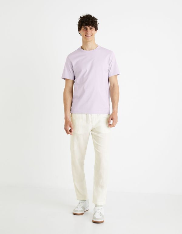 T-shirt boxy 100% coton - parme