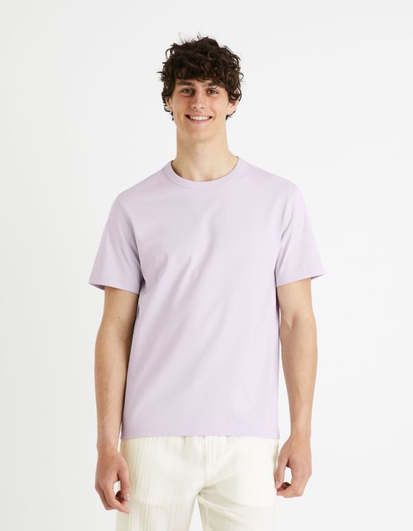 T-shirt boxy 100% coton - parme