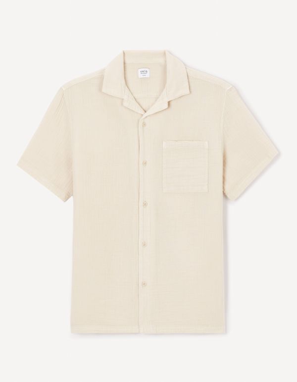 Chemisette regular en gaze de coton - beige