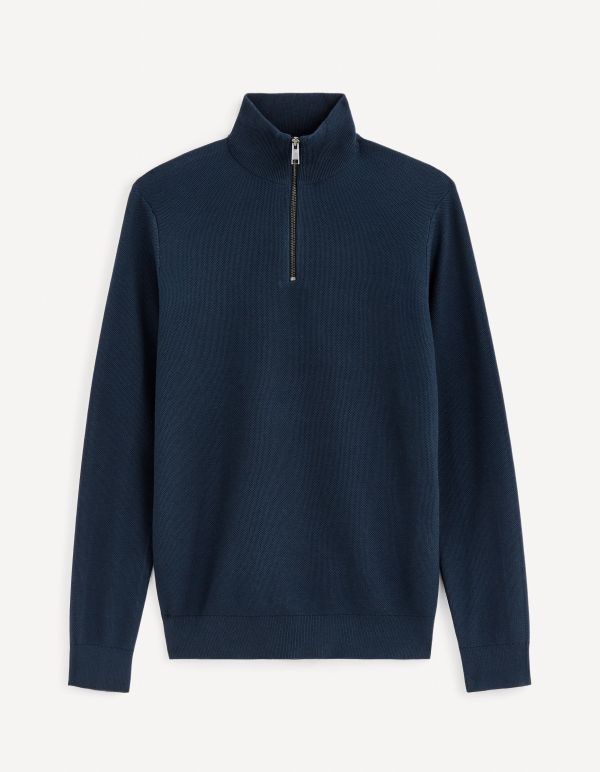 Pull col camionneur 100% coton - marine