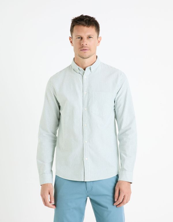Chemise  regular 100% coton oxford - vert
