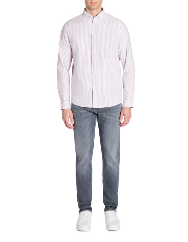 Chemise regular à rayures 100% coton - violet