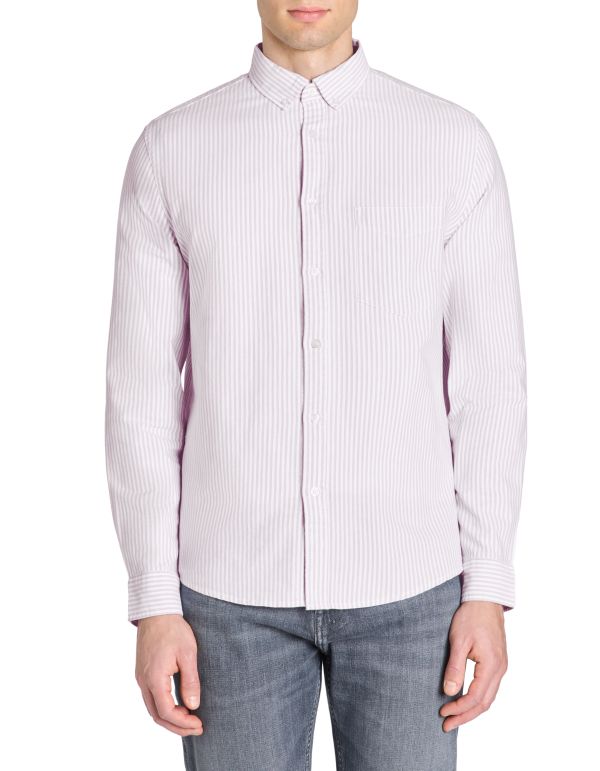 Chemise regular à rayures 100% coton - violet