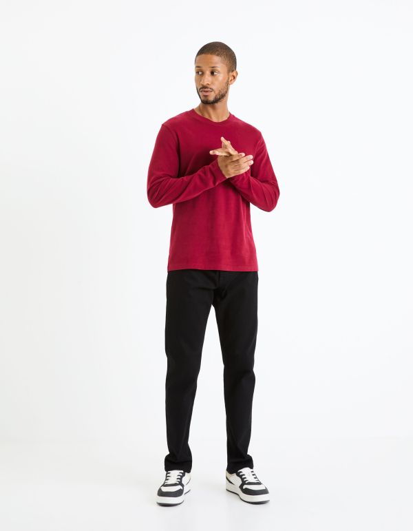 T-shirt col rond 100% coton -bordeaux