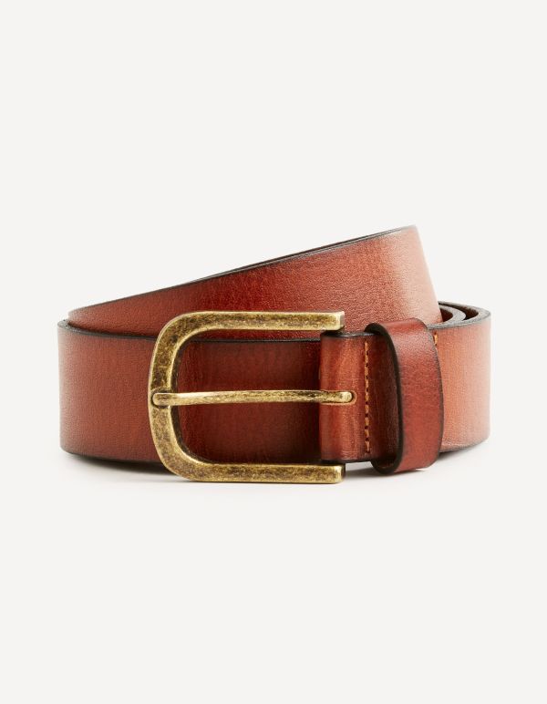 Ceinture cuir grainé - Tan