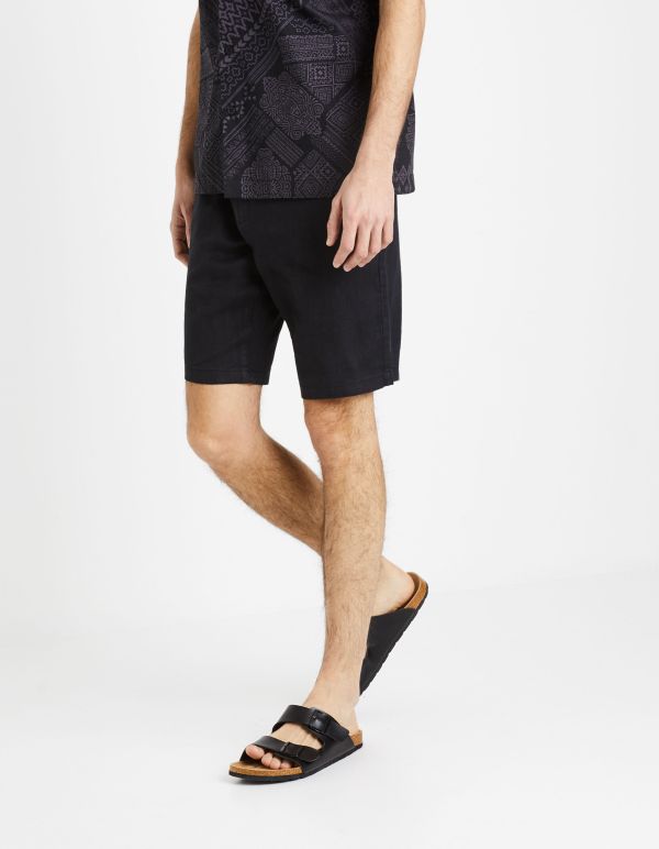 Bermuda 100% lin - noir