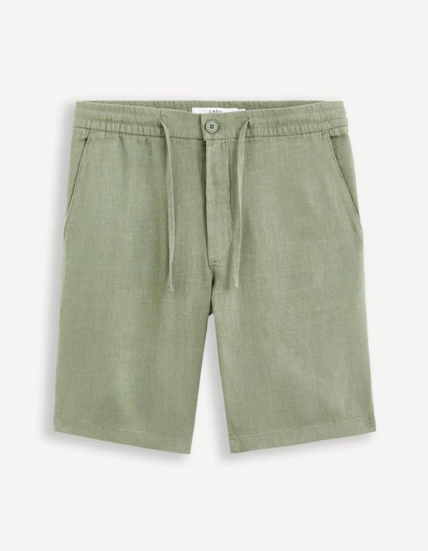 Bermuda 100% lin - olive