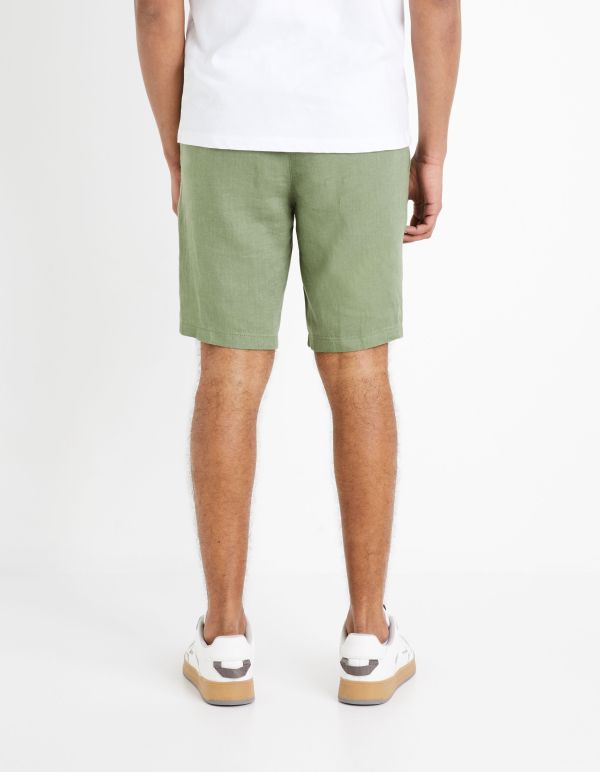 Bermuda 100% lin - olive