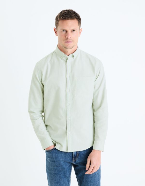 Chemise regular 100% coton oxford - vert clair