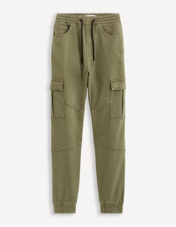 Pantalon cargo slim - kaki foncé